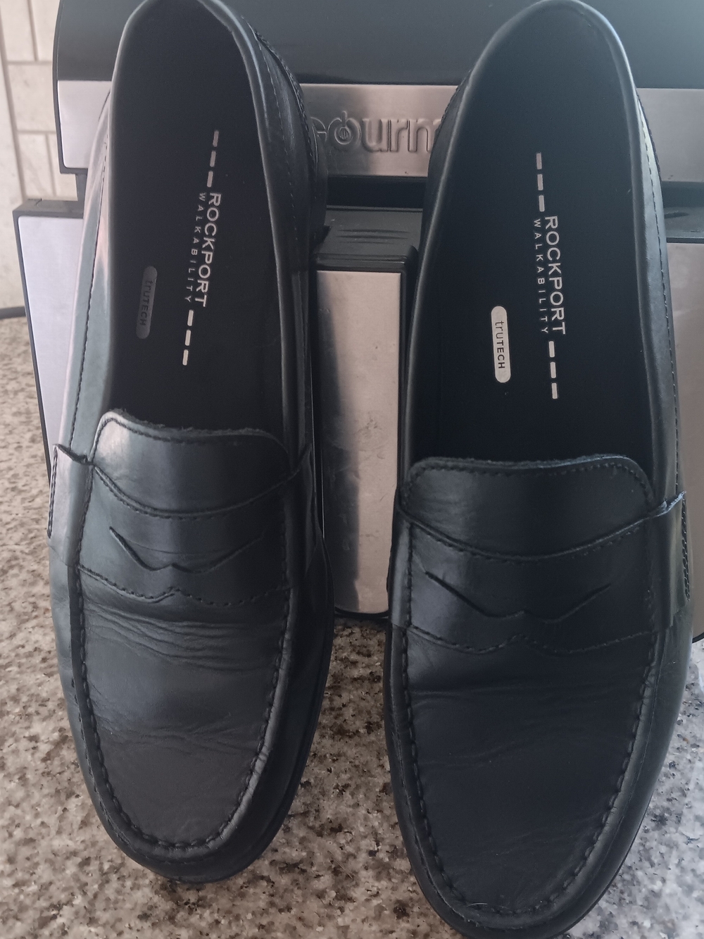 Rockport Men’s Black Leather Penny Loafers Size 9M Std D Width